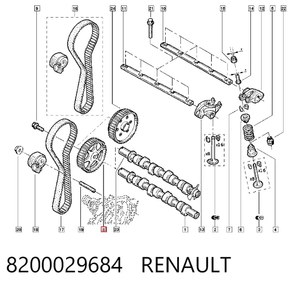 Koło zębatewalcowe wałka rozrządu silnika 8200029684 Renault (RVI)