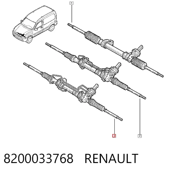 Listwa kierownicza (maglownica) 8200033768 Renault (RVI)