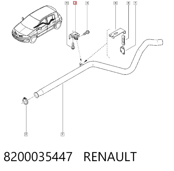 Wspornik tylnej poduszki tłumiącej 8200035447 Renault (RVI)