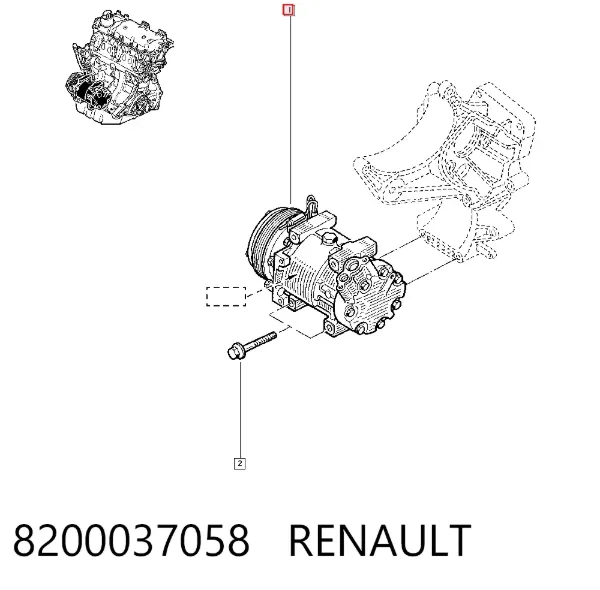 Sprężarka klimatyzacji 8200037058 Renault (RVI)