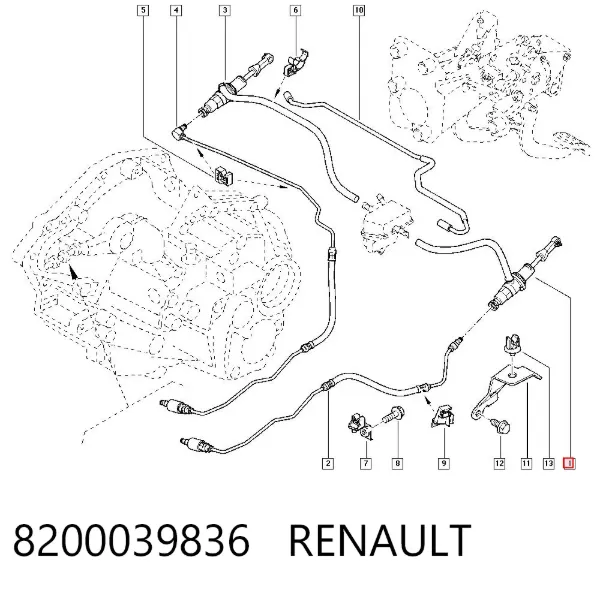 Cylinder sprzęgła główny 8200039836 Renault (RVI)