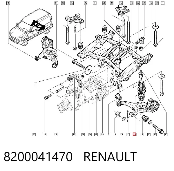 Sprężyna tylna 8200041470 Renault (RVI)