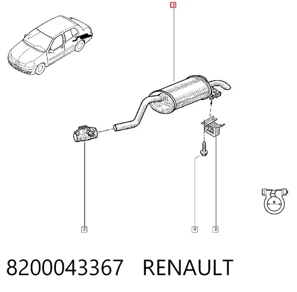 Tłumik, tylna część 8200043367 Renault (RVI)