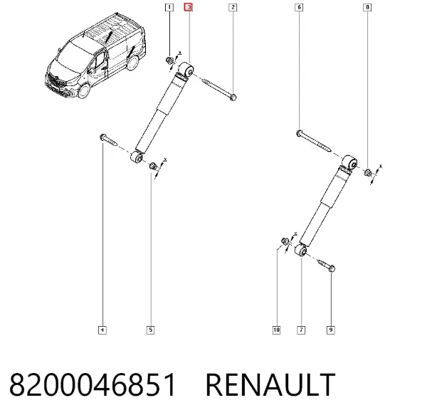 Amortyzator tylny 8200046851 Renault (RVI)