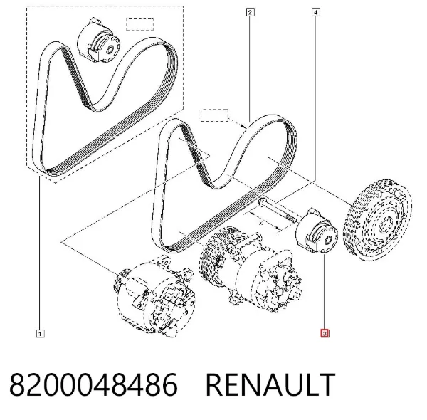 Napinacz paska napędowego 8200048486 Renault (RVI)