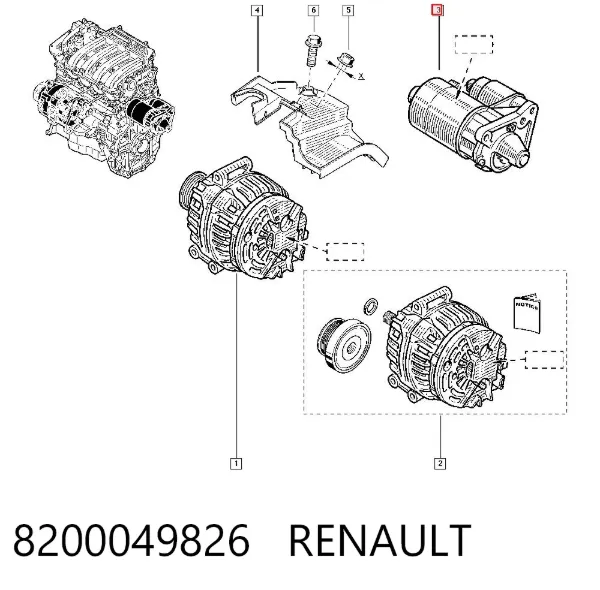 Rozrusznik 8200049826 Renault (RVI)