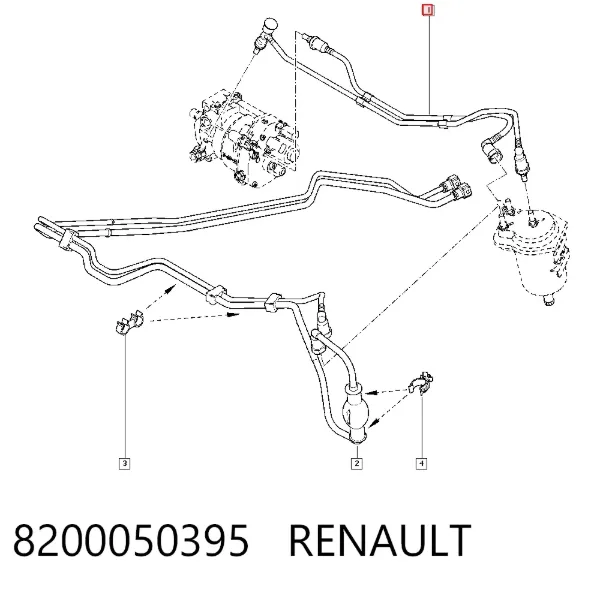 Rurka paliwa, od filtra do pompy 8200050395 Renault (RVI)