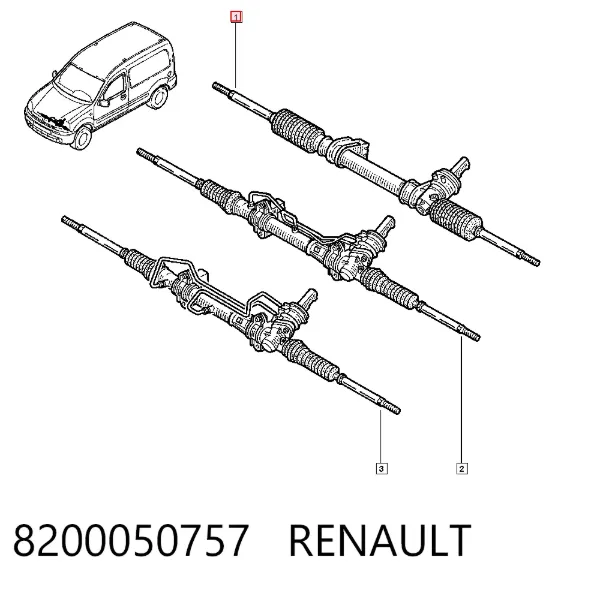 Listwa kierownicza (maglownica) 8200050757 Renault (RVI)