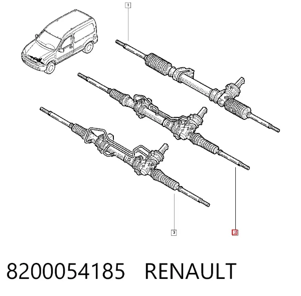 Listwa kierownicza (maglownica) 8200054185 Renault (RVI)