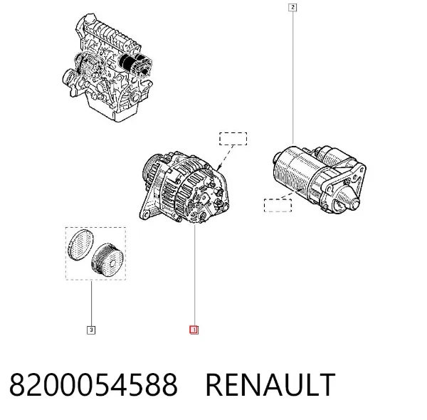Alternator 8200054588 Renault (RVI)