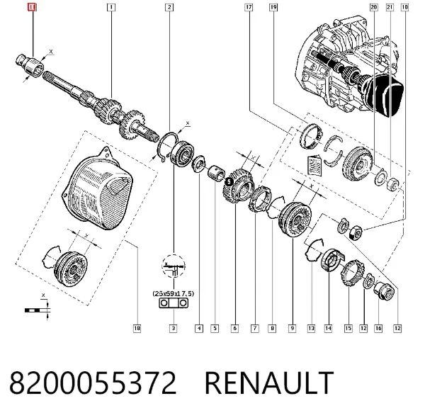Łożysko wyciskowe (oporowe) wału sprzęgłowego 8200055372 Renault (RVI)