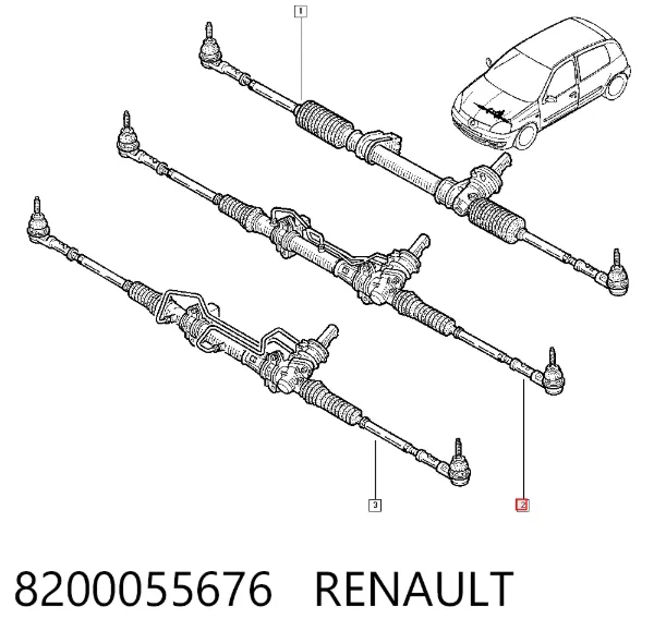 Listwa kierownicza (maglownica) 8200055676 Renault (RVI)