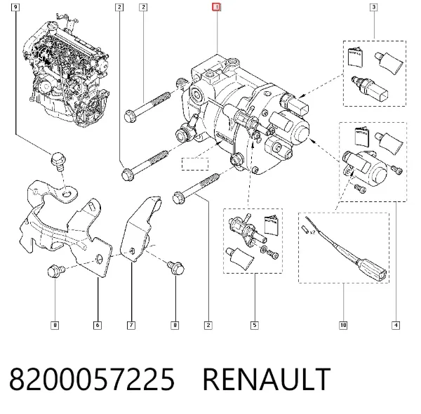 Pompa wtryskowa wysokiego ciśnienia 8200057225 Renault (RVI)