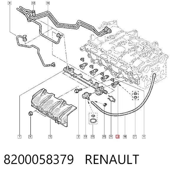 Wtryskiwacz paliwa 8200058379 Renault (RVI)
