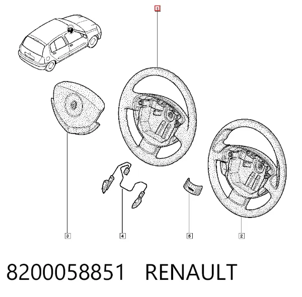 Kierownica Renault Clio II