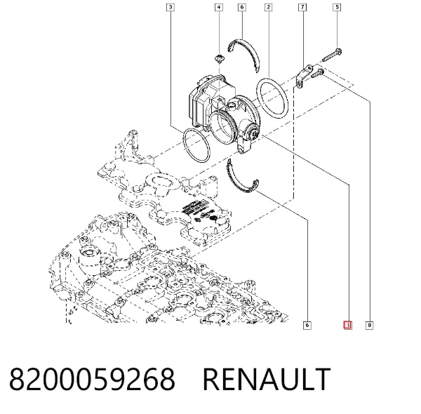 Przepustnica, komplet 8200059268 Renault (RVI)