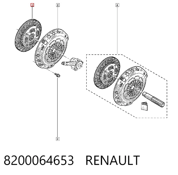 Tarcza sprzęgła 8200064653 Renault (RVI)