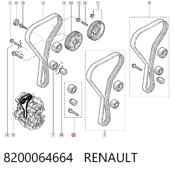 Rolka prowadząca kierunkowa paska rozrządu 8200064664 Renault (RVI)