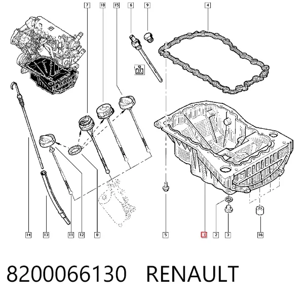 Miska olejowa silnika 8200066130 Renault (RVI)