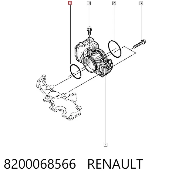 Uszczelka przepustnicy 8200068566 Renault (RVI)