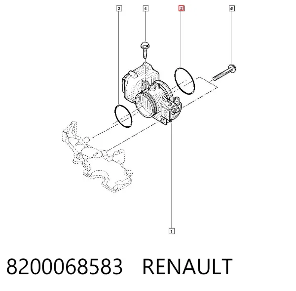 Uszczelka przepustnicy 8200068583 Renault (RVI)