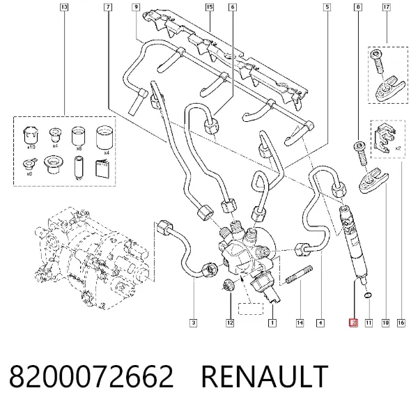 Wtryskiwacz paliwa 8200072662 Renault (RVI)
