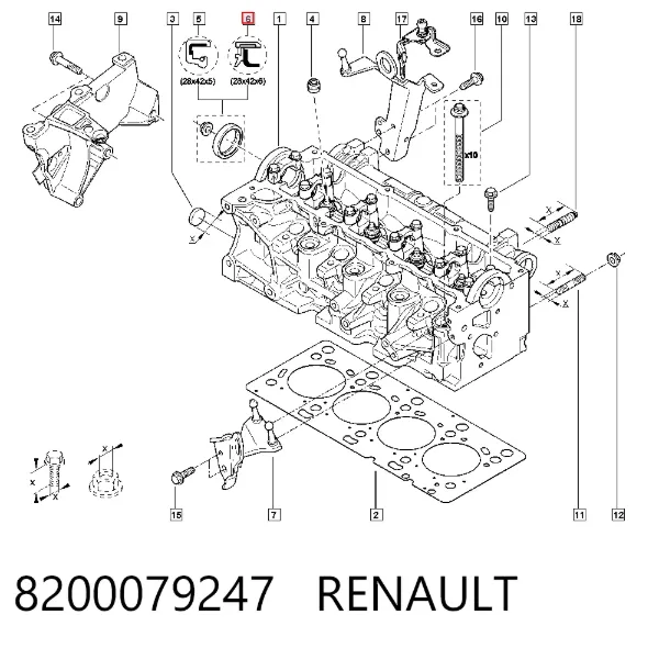 Uszczelniacz wałka rozrządu silnika 8200079247 Renault (RVI)