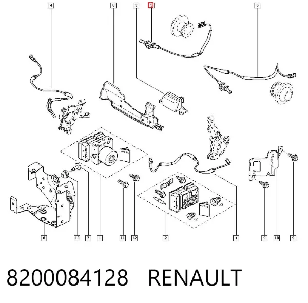 Czujnik ABS tylny 8200084128 Renault (RVI)