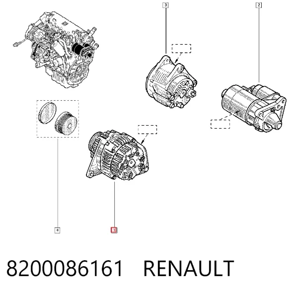 Alternator 8200086161 Renault (RVI)
