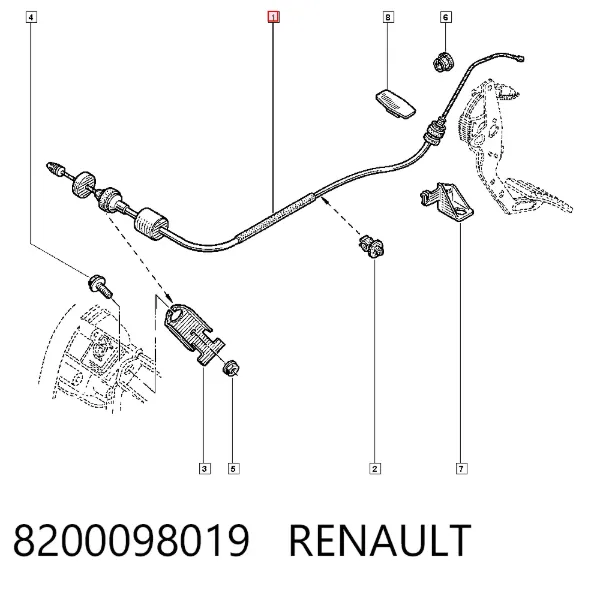 Linka sprzęgła 8200098019 Renault (RVI)