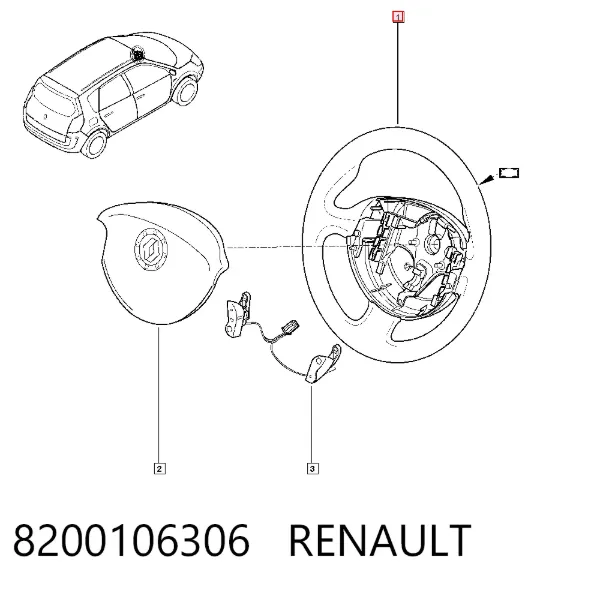 Kierownica 8200106306 Renault (RVI)