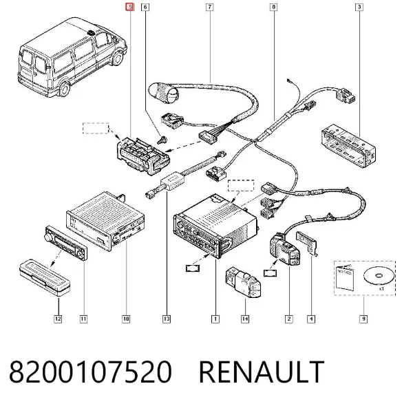 Wyświetlacz wielofunkcyjny 8200107520 Renault (RVI)