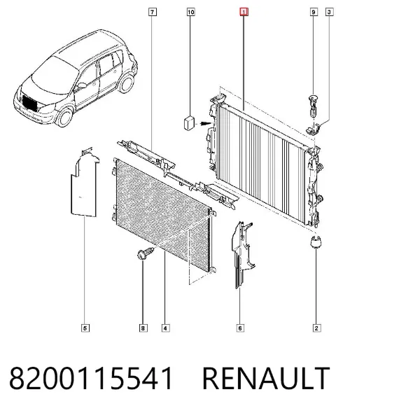 Chłodnica silnika 8200115541 Renault (RVI)