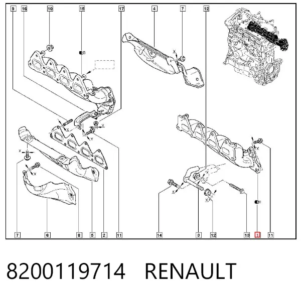 Kolektor wydechowy 8200119714 Renault (RVI)