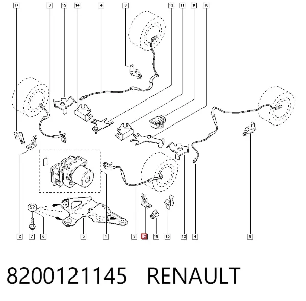 Uchwyt czujnika ABS 8200121145 Renault (RVI)