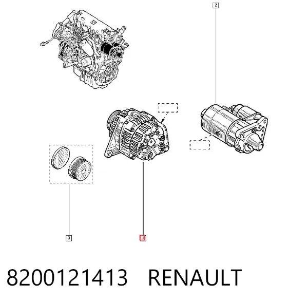 Alternator 8200121413 Renault (RVI)
