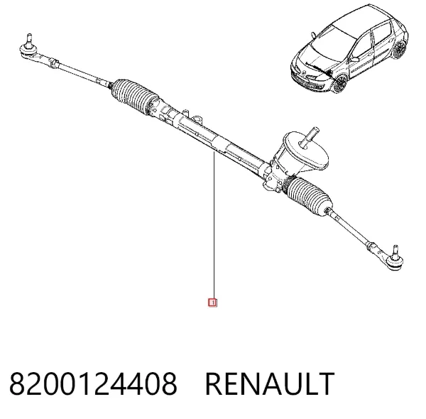 Listwa kierownicza (maglownica) 8200124408 Renault (RVI)