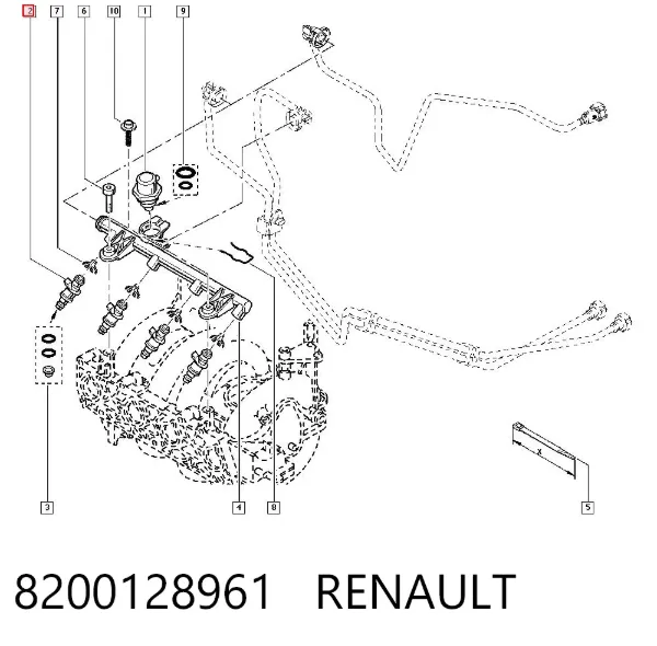 Wtryskiwacz paliwa 8200128961 Renault (RVI)