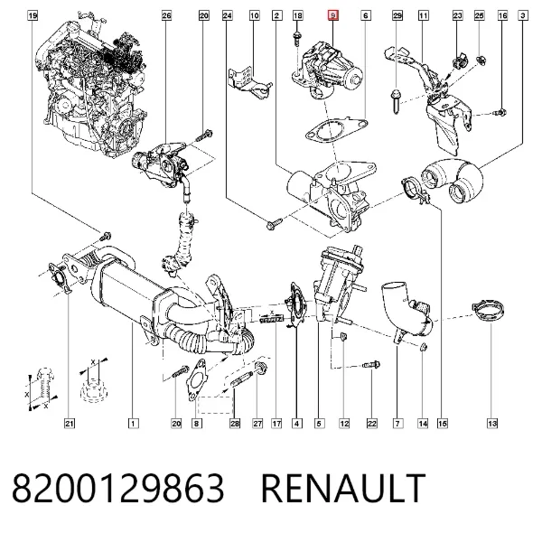 Zawór recyrkulacji spalin EGR 8200129863 Renault (RVI)