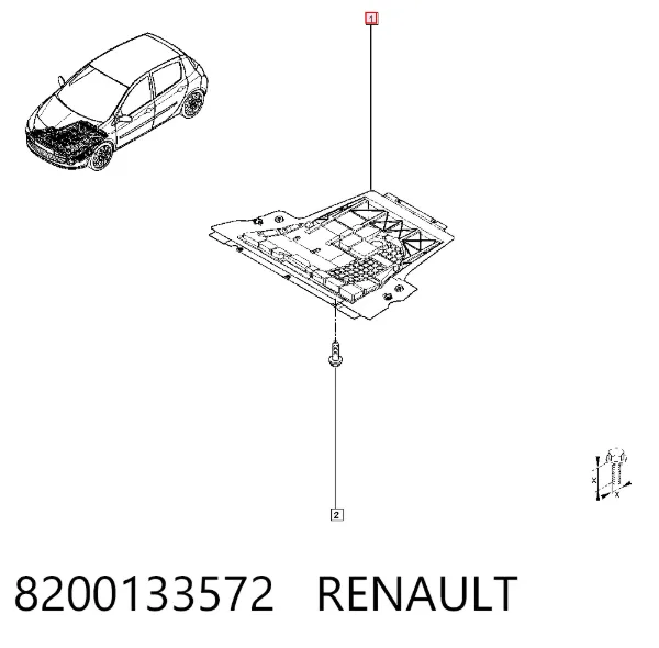 Osłona silnika, miski (przedziału silnika) 8200133572 Renault (RVI)
