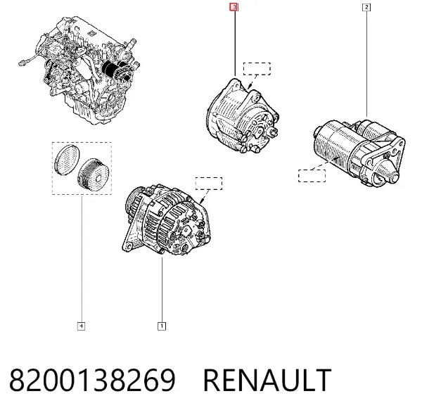 Alternator 8200138269 Renault (RVI)
