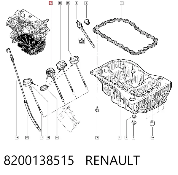 Korek wlewu oleju 8200138515 Renault (RVI)