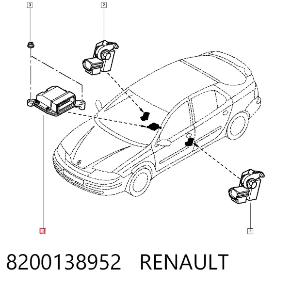 Sterownik poduszki bezpieczeństwa 8200138952 Renault (RVI)
