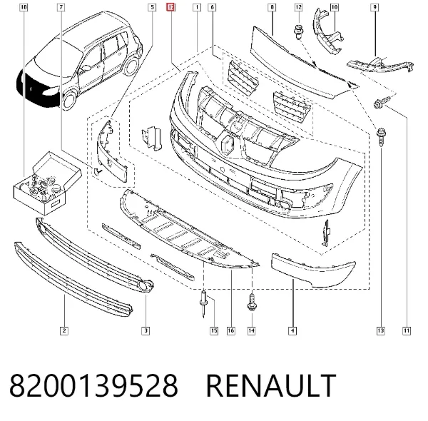 Zderzak przedni 8200139528 Renault (RVI)
