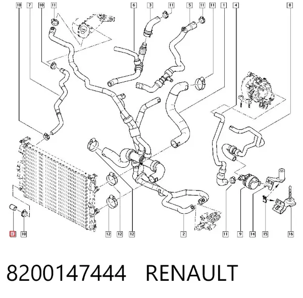 Obudowa termostatu 8200147444 Renault (RVI)