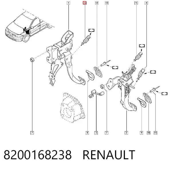 Czujnik włącznika świała stop 8200168238 Renault (RVI)