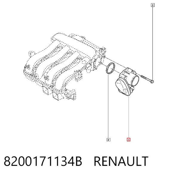 Przepustnica, komplet 8200171134B Renault (RVI)