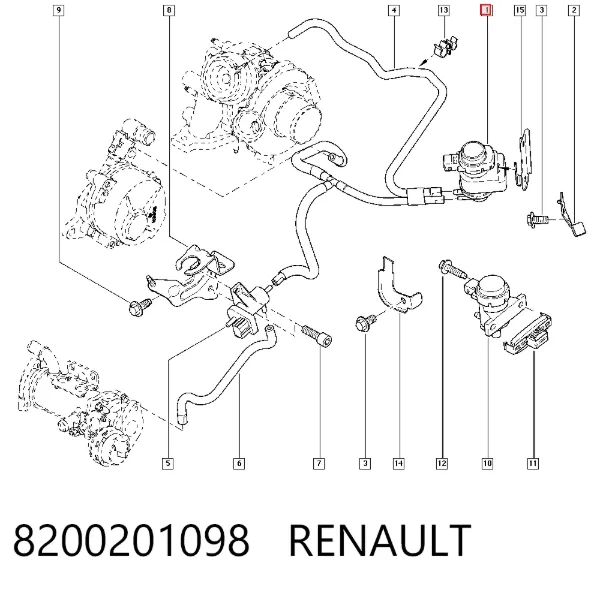 Przetwornik ciśnienia (solenoid) doładowania 8200201098 Renault (RVI)