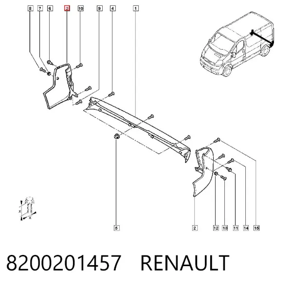 Zderzak tylny, prawa część 8200201457 Renault (RVI)