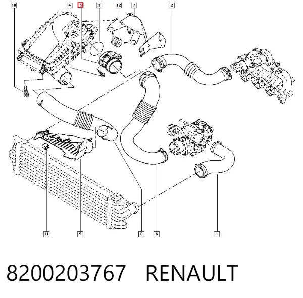 Czujnik przepływu powietrza, przepływomierz powietrza M.A.F. 8200203767 Renault (RVI)